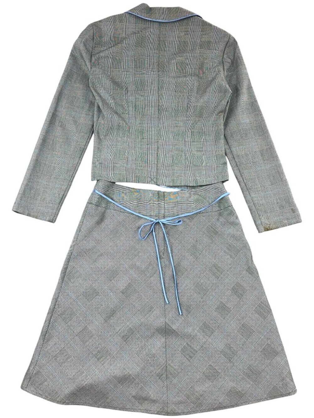 Vintage Y2K My Michelle Grey Plaid Skirt Suit - Picture 2 of 11